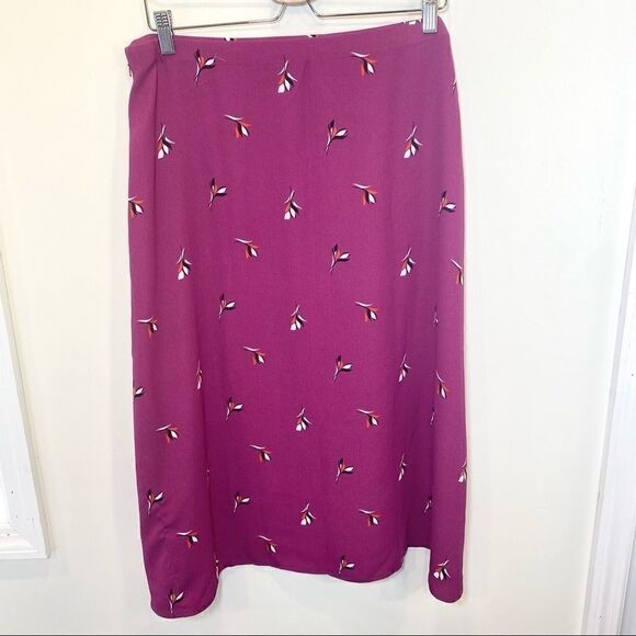 Halogen pink magenta floral midi skirt size 1X - Picture 8 of 8